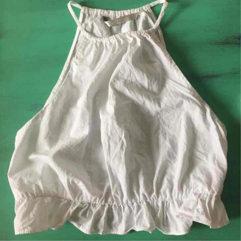Zara white ruffle crop top